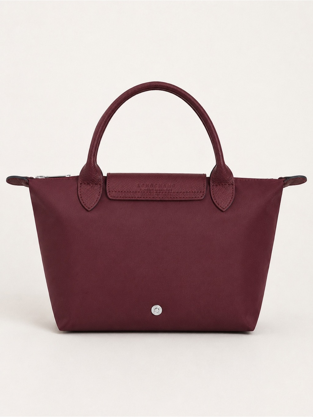NWOT Longchamp Le Pliage Club S Plum Burgundy Top Handle Bag - Picture 3 of 14